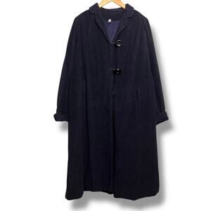 Vintage 50s Navy Cashmere Swing Coat Country Tweeds Size Large XL So Soft AS IS